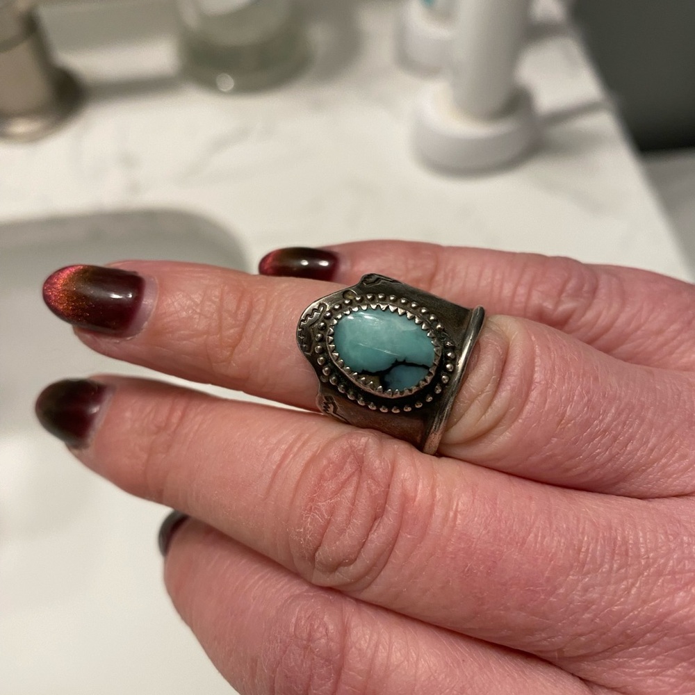 Turquoise Shield Ring - image 4